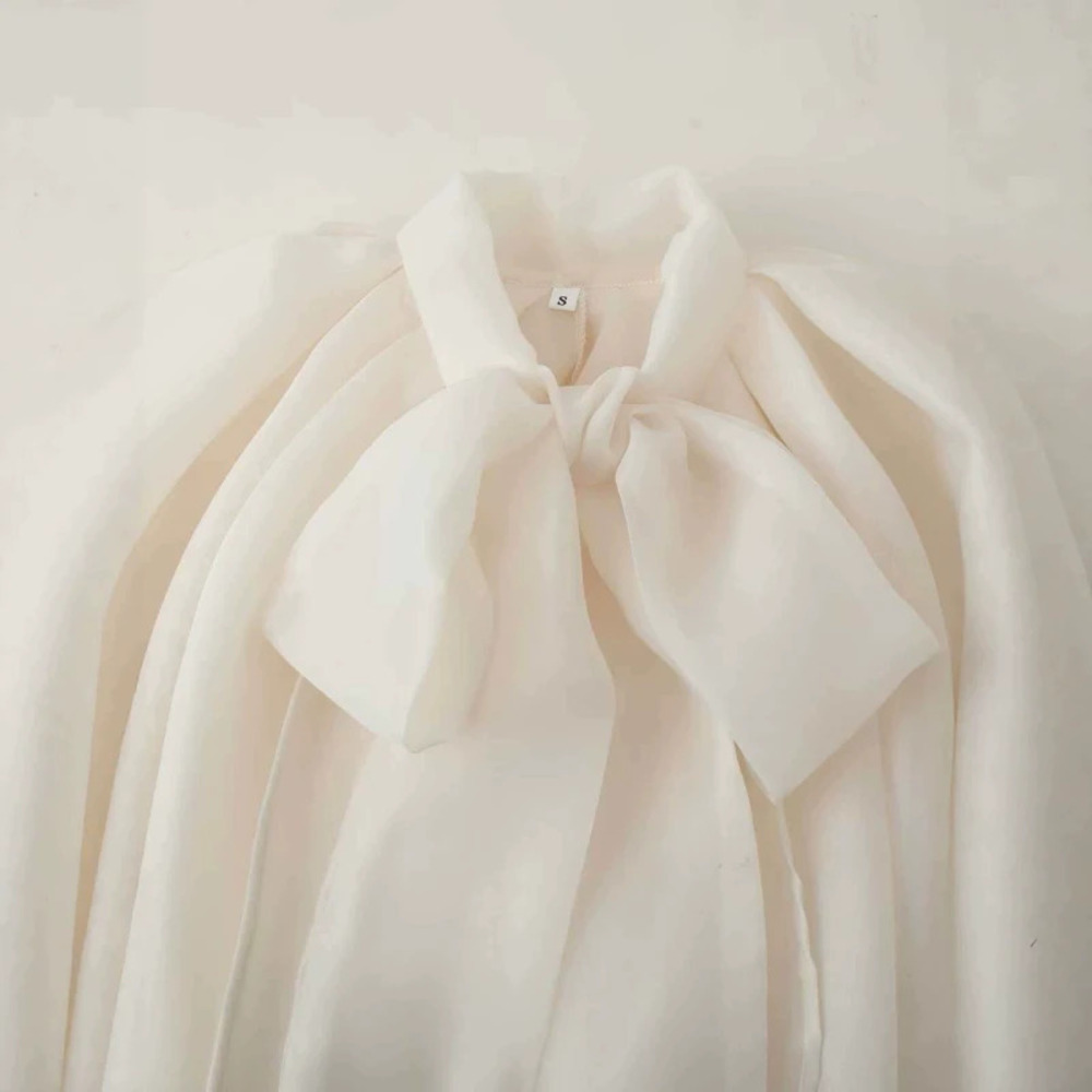 ZARA Summer Chic Versatile Chiffon Blouse Ribbon Bow